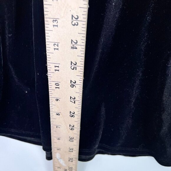 Made For Impulse Black Velvet Dress Stretchy Zip Back Long Sleeve Women's Small - Picture 5 of 8